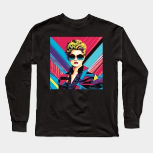 Beyond Time: A Timeless Woman of the 80s Long Sleeve T-Shirt